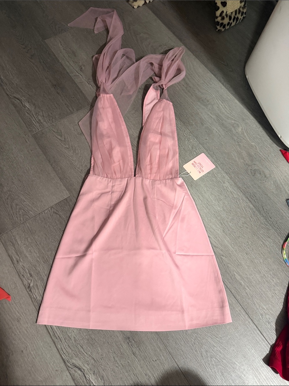 Hello Molly Blush Pink Tie-Strap Mini Dress